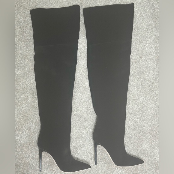 Stunning! Brand New Paris Texas OTK Black Suede Boot 42 - Picture 3 of 12
